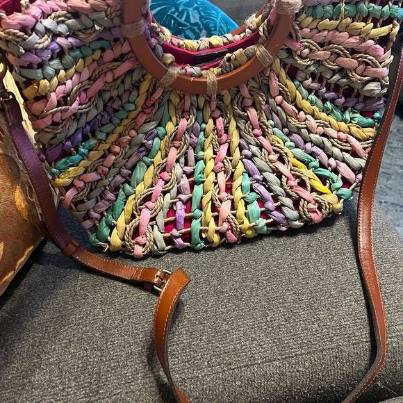 Patricia Nash Multi Color Straw Handbag - Picture 2 of 4